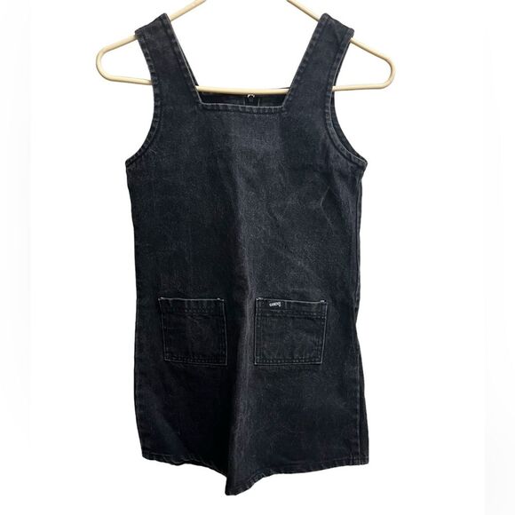 VTG 90s Guess USA Girl’s Black Denim Sleeveless Mini Dress SZ 12 Grunge - Picture 1 of 5